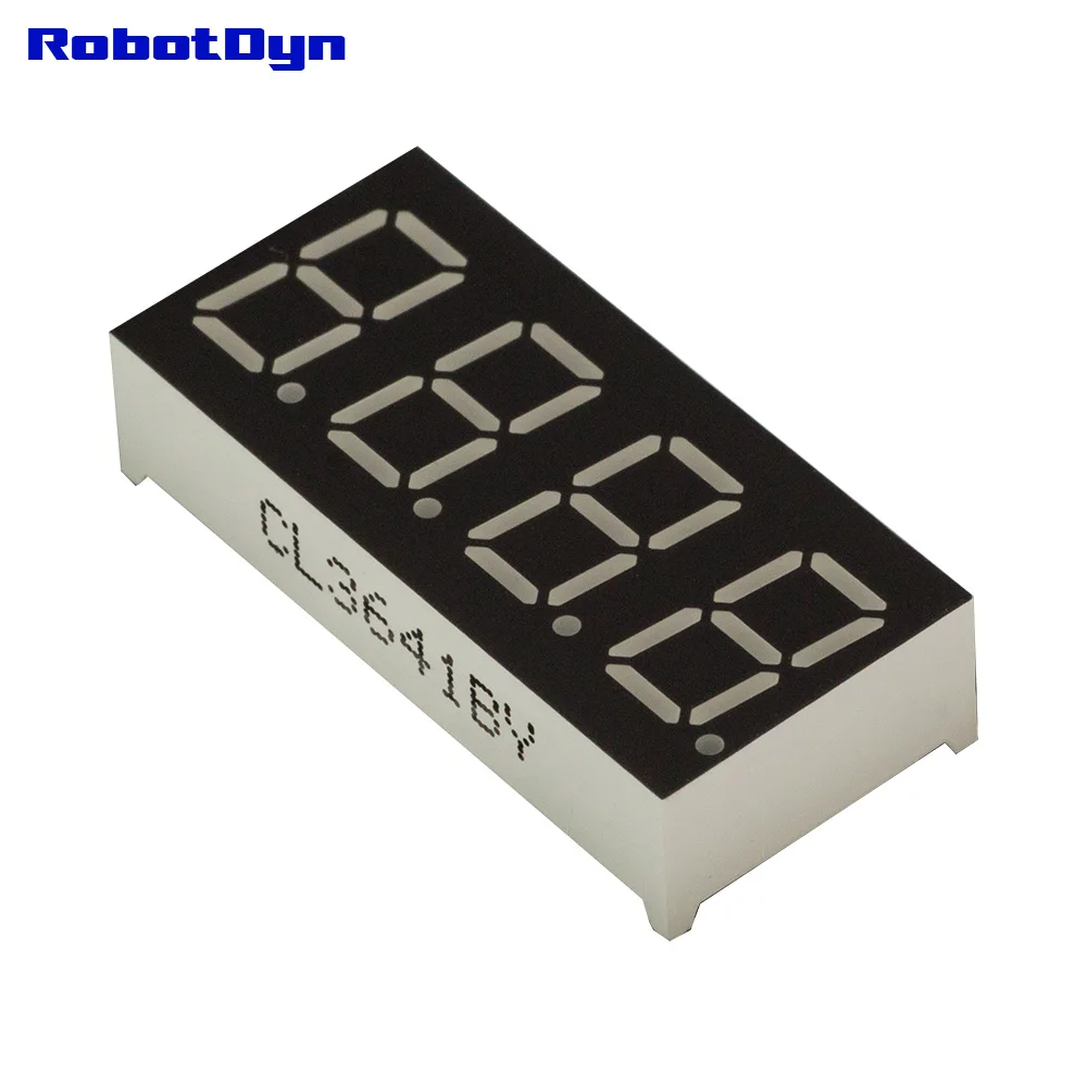 

5pcs = 4-Digit 7-segments LED Display tube, decimal, WHITE, BLUE, GREEN, YELLOW, RED (each 1 pc), disp. size 30x14mm, 0.36"