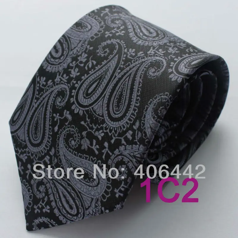 YIBEI coahella галстук платье рубашки Свадебные Мужские галстуки черный с серыми цветками Галстук Пейсли Masculino жаккардовые тканые мужские галстуки