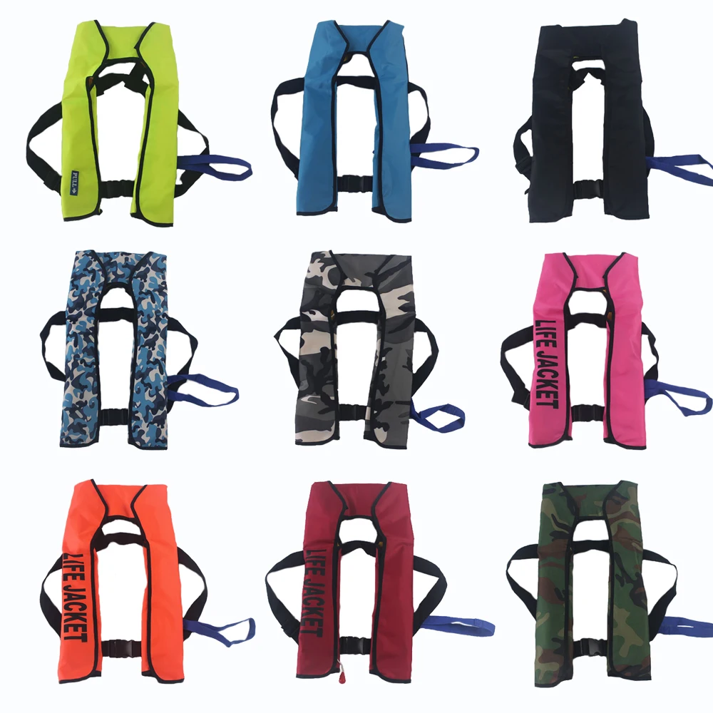 Swiming Life Vest Fishing Life Jacket 5 Sec Automatic Inflatable Top