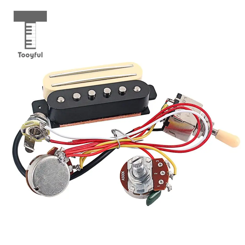 Tooyful 1 Set Copper Dual Rail Single Coil Pickup Humbucker for Electric/Cigar Box Guitar Parts DIY