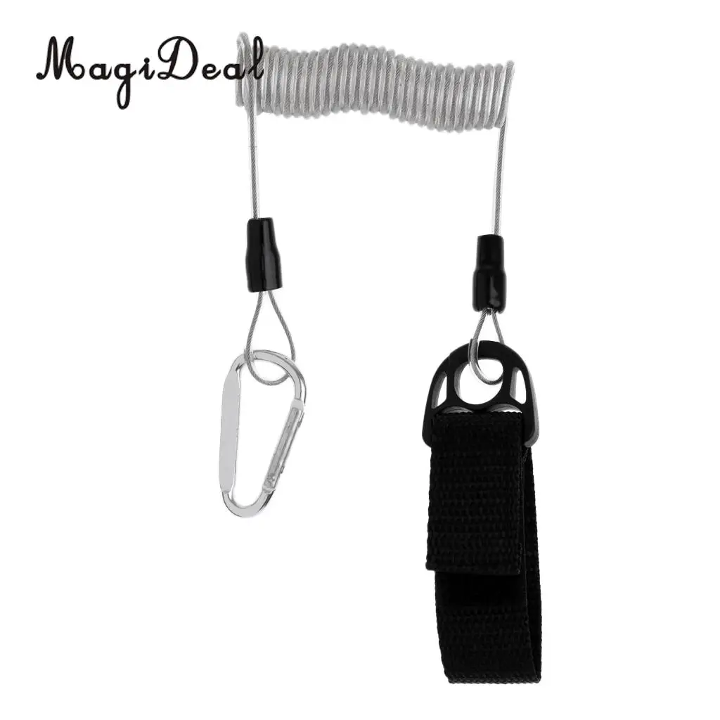 

MagiDeal 5-5.6ft Coiled Stretch Kayak Canoe Boat Dinghy Paddle Leash Safety Fishing Rod Lanyard Tether & Carabiner And Loop Hook