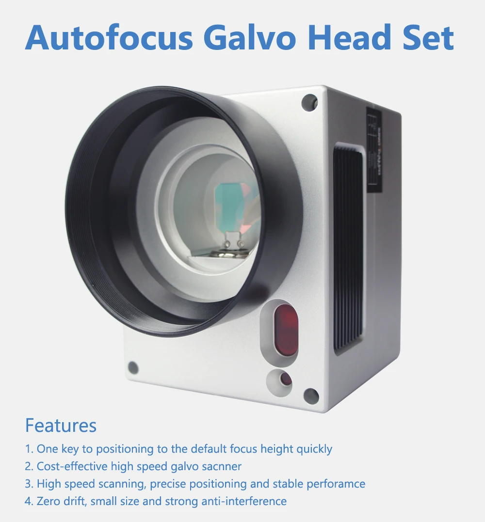 2 Autofocus Galvo Scanner Head with Auto Focusing Controller Fiber Laser Marking Machine 1064nm Input 10mm SG2206 Galvanometer