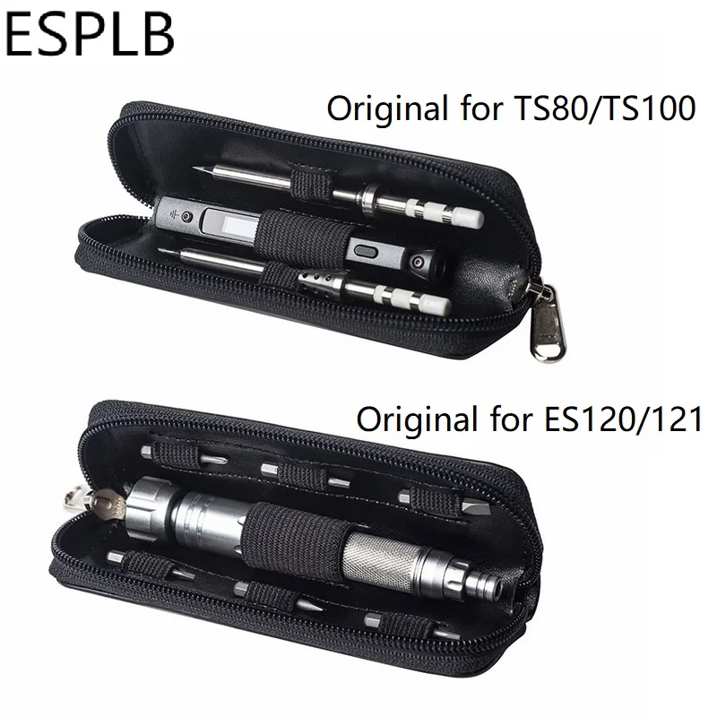 Original Tool Bag for TS100 TS80 Soldering Iron ES120 ES121 Electric Screwdriver Portable Storage Organizer Zipper Bag Case