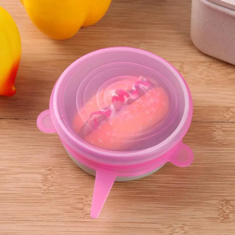 

6pcs/set Universal Silicone Stretch Bowl Stopper Cover Suction Pot Lids Kitchen Cooking Pan Spill Lids Food Fresh Keeping Lid