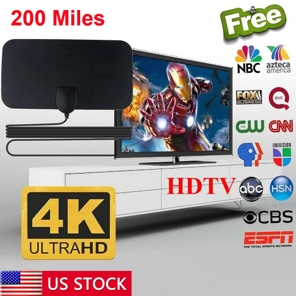 200 миля диапазонная антенна Smart tv цифровая HD Skywire 4K комнатная антенна HD tv 1080p усилитель