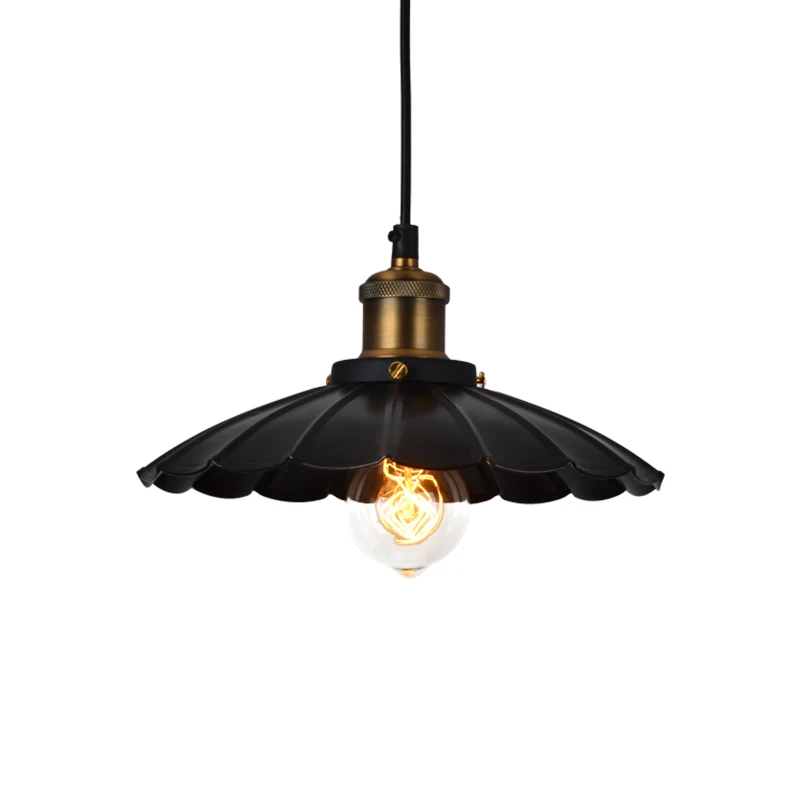 North American country suspension black pendant lamp vintage haning pendant light industrial loft lights lamparas home light  (2)