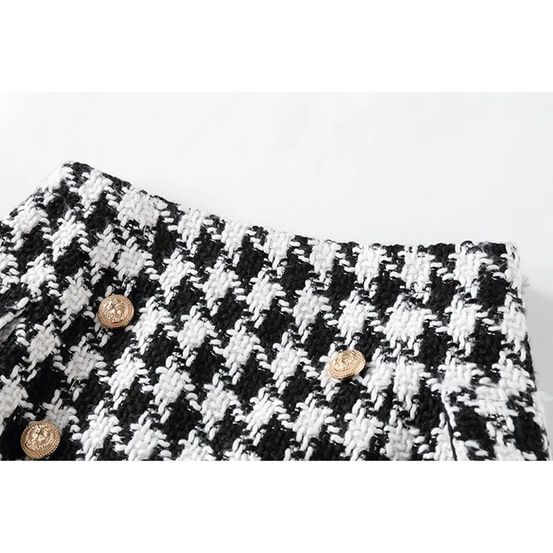 Pencil Skirt Women Sexy High Waist Plaid Mini Short Skirt Casual Women Office Lady Double-breasted mini skirt Pencil Skirt Women Sexy High Waist Plaid Mini Short Skirt Casual Women Office Lady Double-breasted mini skirt