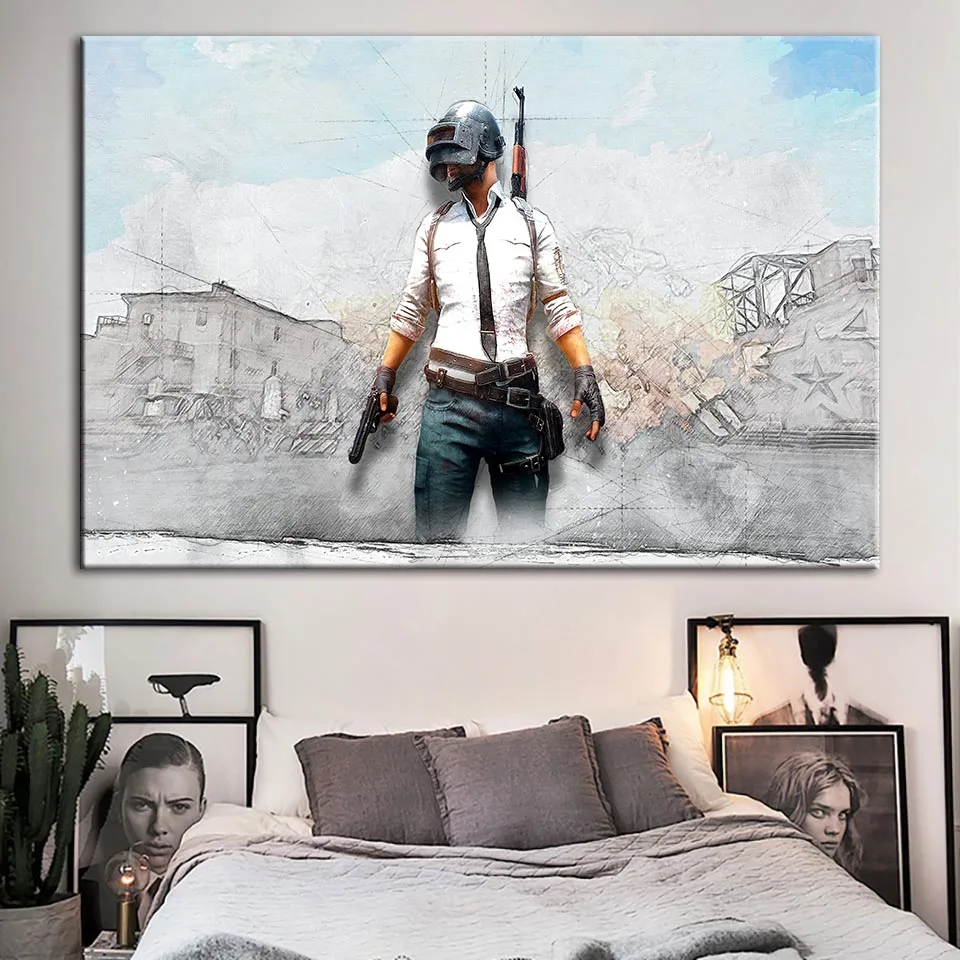 

Pictures Wall Art Paintings Prints Pubg Home Decoration Battle Game Canvas Modern Modular Cuadros Poster for Boys Room Framework