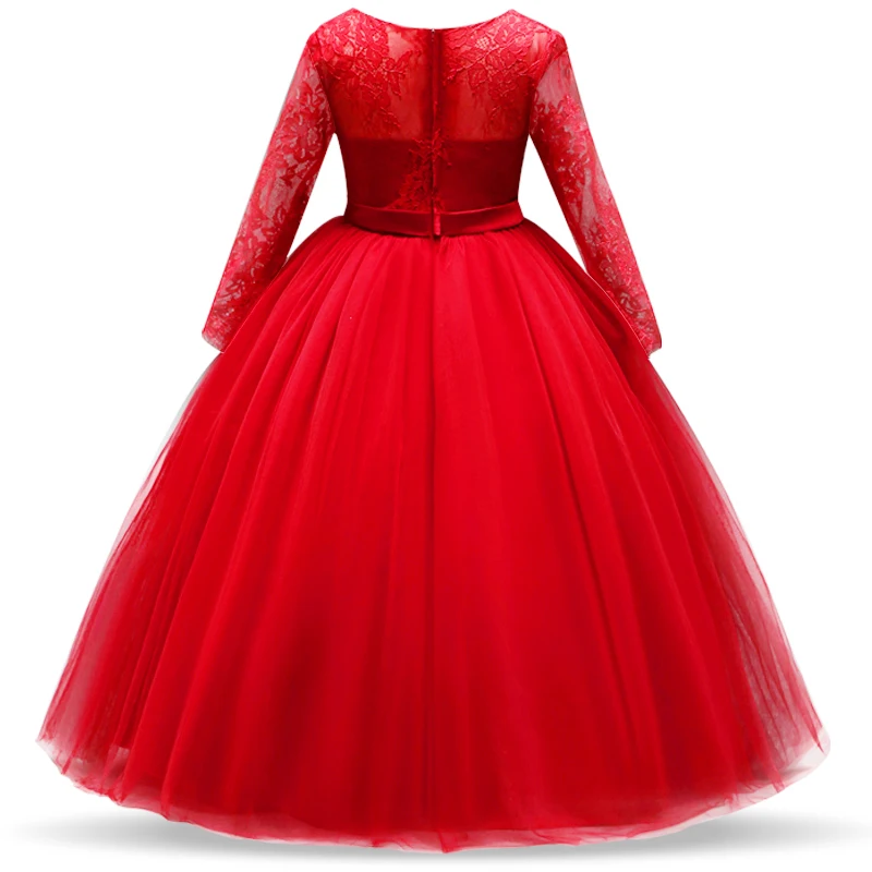 Красные Свадебные платья для маленьких девочек, Длинные бальные платья для девочек, детское платье для беременных, Infantil Vestidos для подростков 5, 8, 12, 14 лет