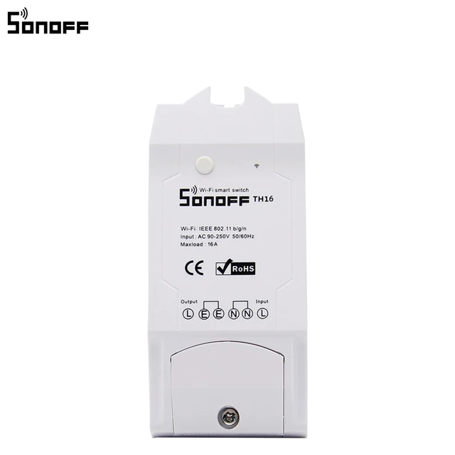 Sonoff TH16 Smart Wifi Switch Monitoring Temperature Humidity Wifi Smart Switch Home Automation Kit Works With Alexa Google Home