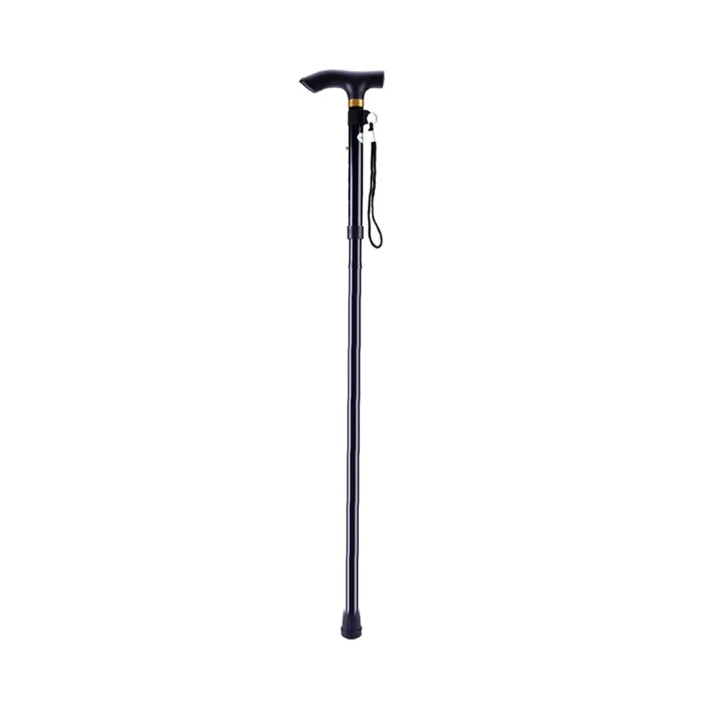 

New Aluminum Metal Four Sections Walking Stick Easy Adjustable Foldable Collapsible Travel Cane Camping Trekking Stick