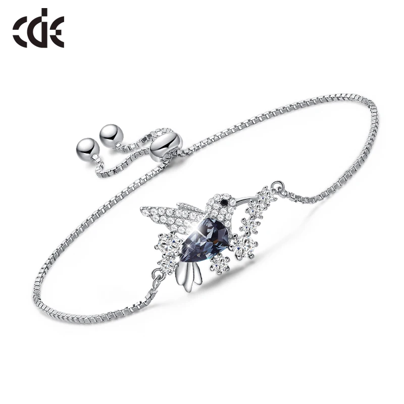 

CDE 925 Sterling Bracelets Embellished With Crystals from Swarovski Women Bracelet Bird Adjustable Chain Bracelet Animal Jewelry