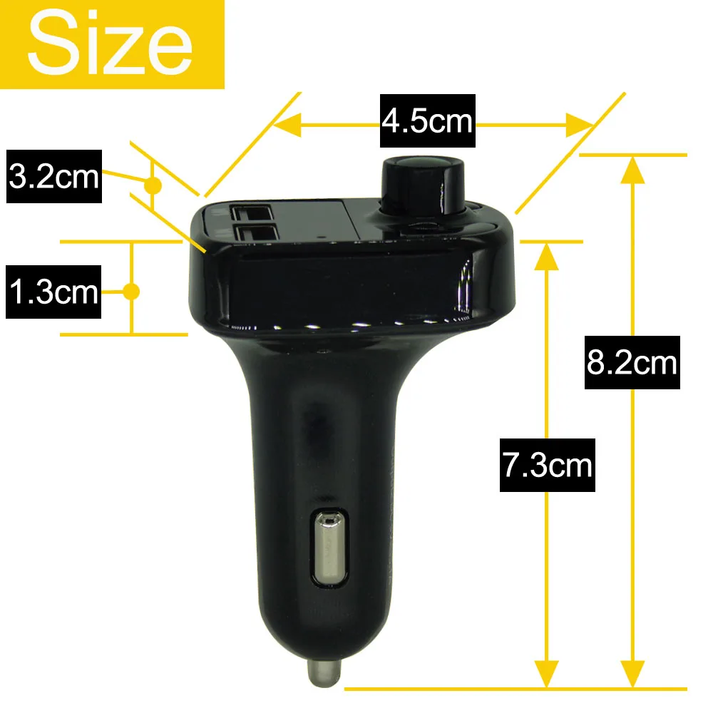 Car FM Transmitters Aux FM Modulator Bluetooth Handsfree Car Kit Audio MP3 Player with 3.1A Quick Charge Dual USB Auto Charger
