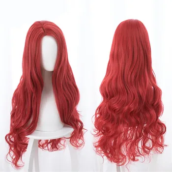 

Aquaman Mera Cosplay Wig American Anime Movie 85cm Long Red Wavy Heat Resistant Synthetic Hair Costume Party Wigs + Wig Cap