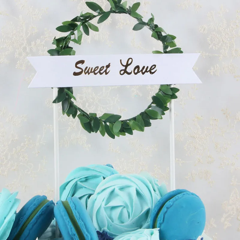 INS Style Cake Topper Happy birthday sweet love Wedding Cake Decorations Birthday Cake Cupcake Topper birthday party supplies
