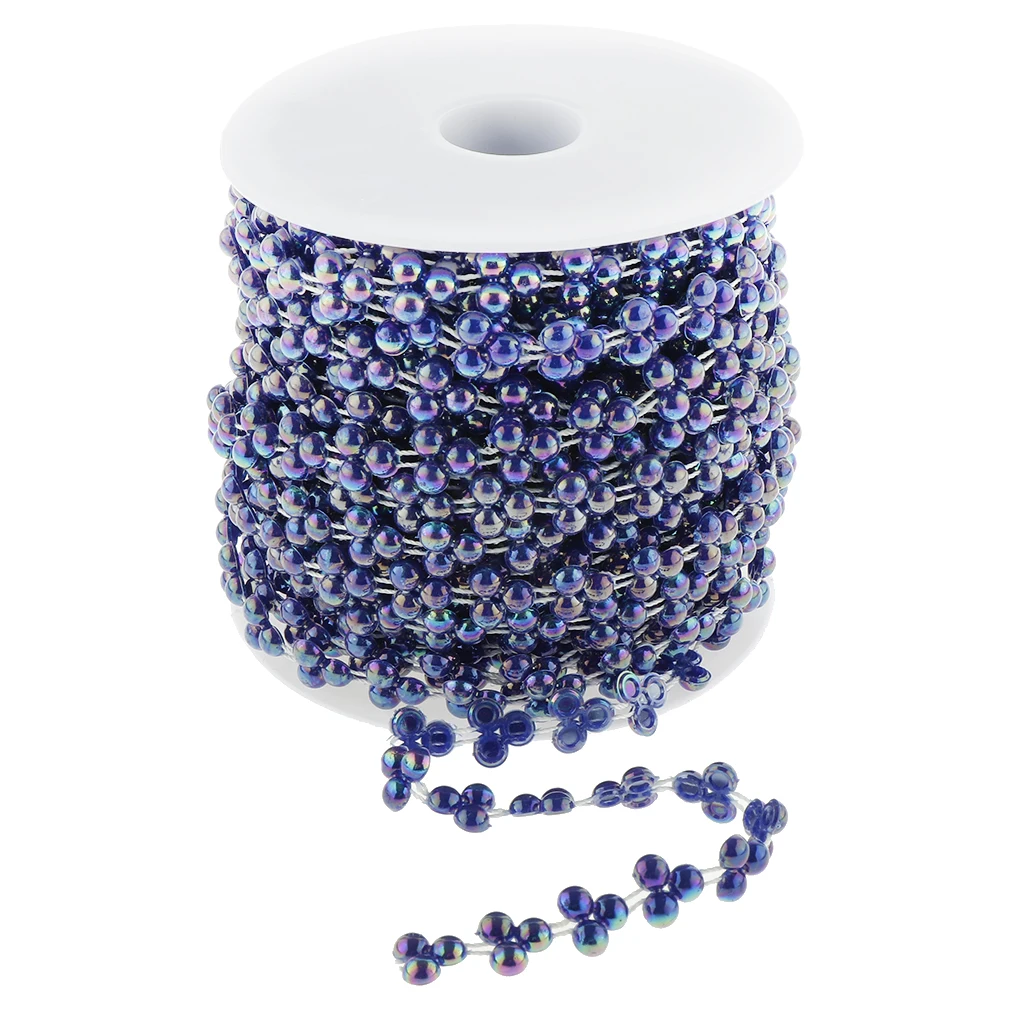 15 Meters ABS Imitation Pearl Beads Chain Trim for DIY Craft Bridal Wedding Party Decoration Supplies Jewelry Findings Craft 