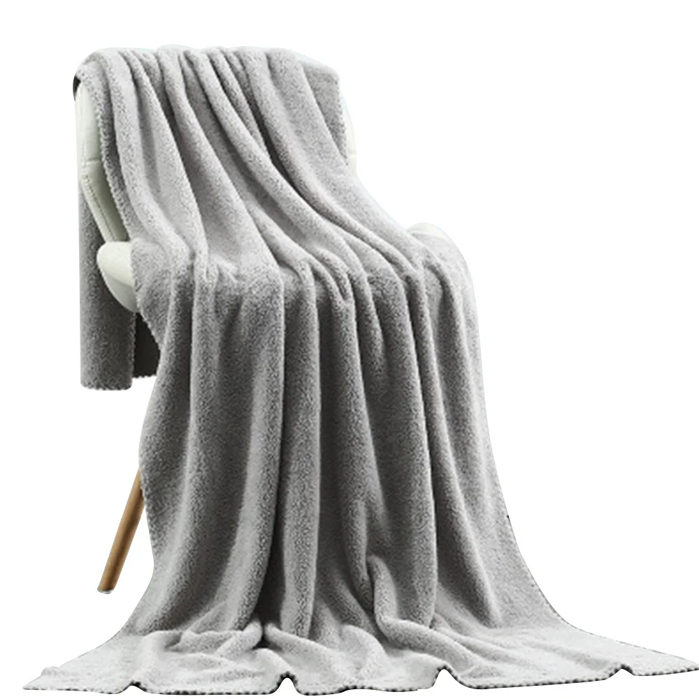 180*90 см утолщаются микрофибры коралловый бархат сухие полотенца для волос мягкий супер абсорбирующий тренажерный зал Йога взрослый душ быстросохнущее полотенце для лица - Цвет: Light Grey