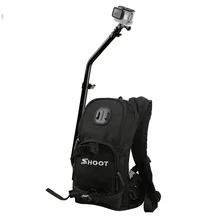 SHOOT Motorcycle Bicycle Selfie Backpack for GoPro Hero 5 4 Session Yi 4K SJCAM SJ4000 Camera Backpack with Cycling Pole Stick