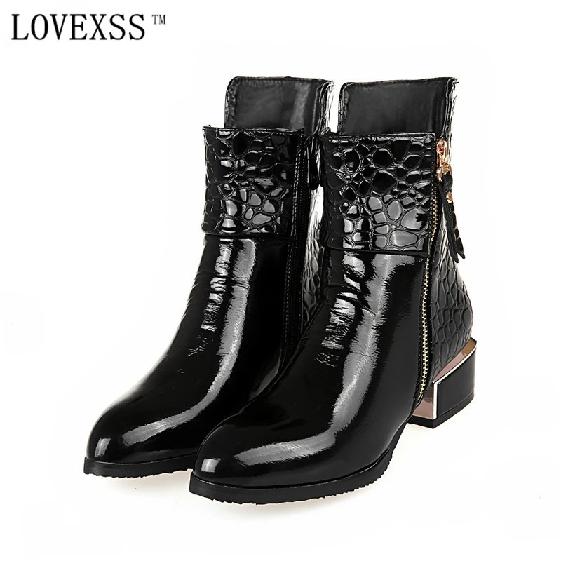bottes femme vernis noir bout pointu