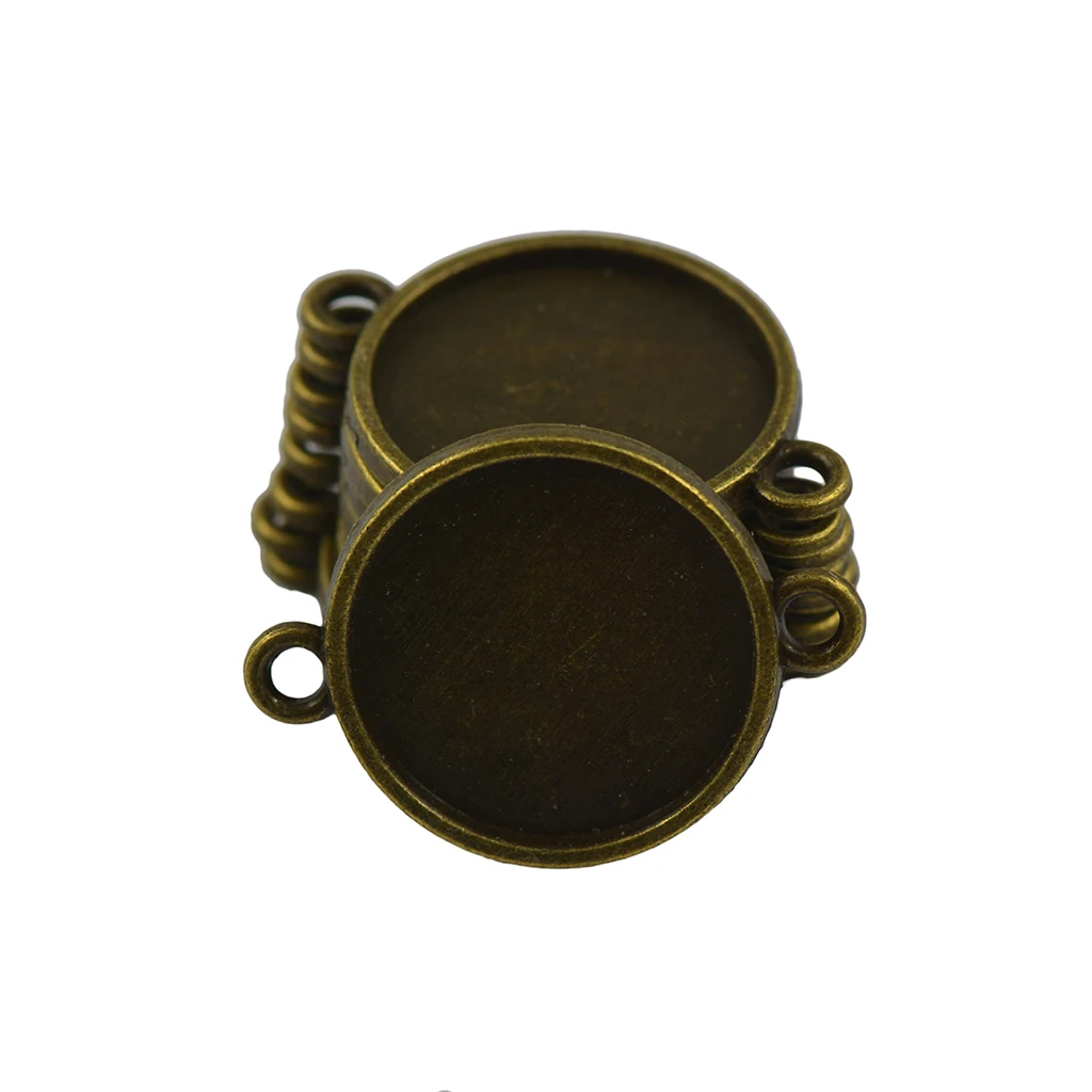  40 pcs Blank Bezel Base for 16mm Cabochon Jewelry Charms Connector DIY accessories for home jewelry making Vintage Bronze 