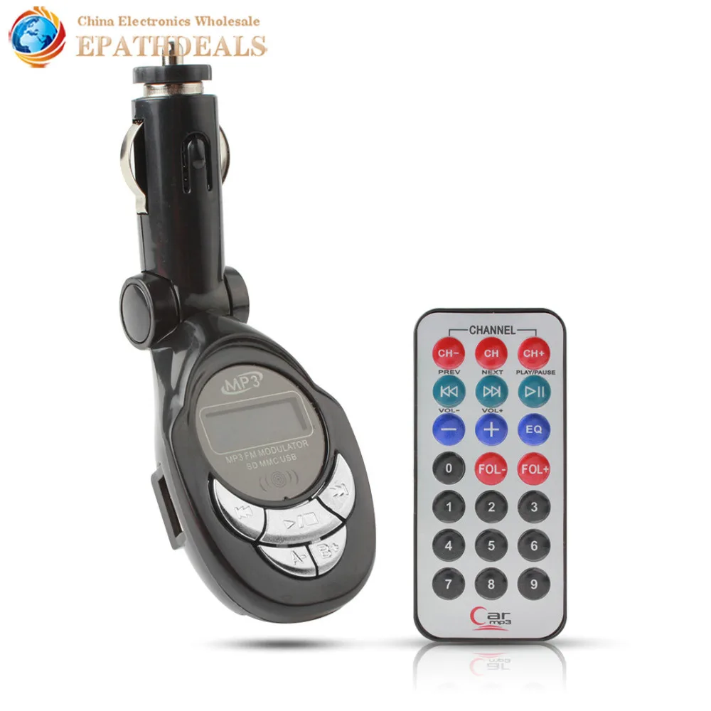 

Auto Car FM Transmitter Audio Input / Output Support SD MMC Card USB Disk MP3 HI-FI Music with Remote Control