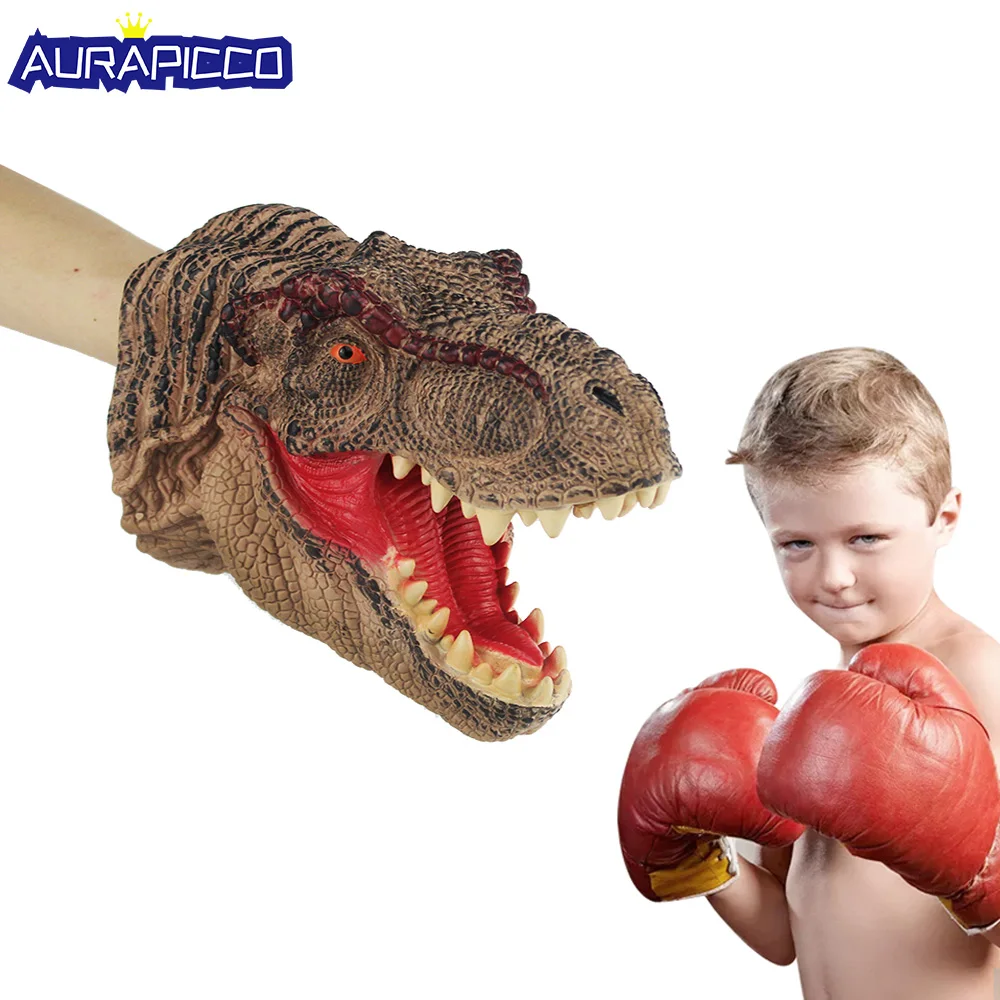 

Dinosaur Glove Puppet Soft Vinyl Rubber T-rex Animal Hand Puppet Dinosaur Costume Novetly Glove Halloween Costume For Kids Gift