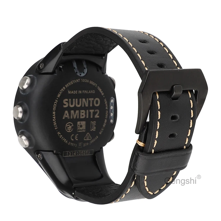 Gengshi натуральная кожа замена ремешок для часов Ремешок для Suunto Ambit 1 2, 3, 2 S, 2R, Ambit 3 Sport, 3 Run, 3 пика