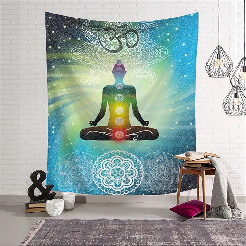 150*200cm Indian Mandala Tapestry Yoga Mat Bedspread Hippie Home Decor Wall Hanging Bohemia Beach Towel large Tapestry - Цвет: E