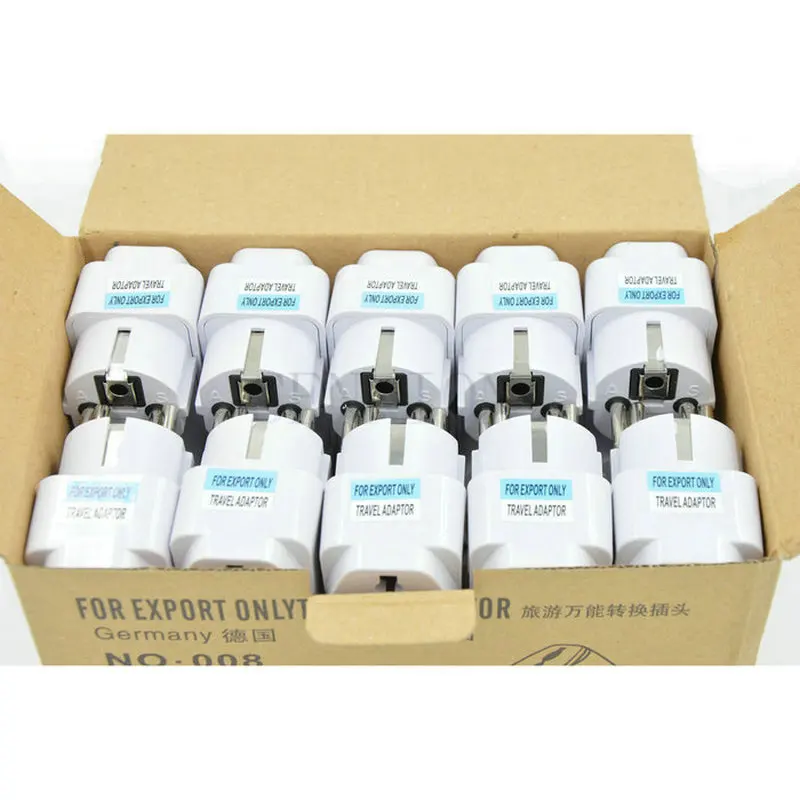 US EU UK AU to DE AC Power Plug Travel Adapter Converter 100pcs express shipping