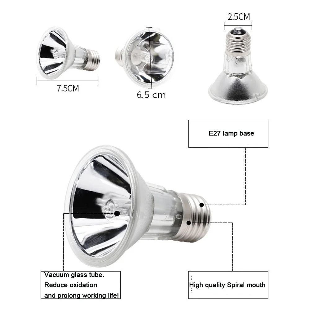 lagartos e27 luz de aquecimento espectro completo