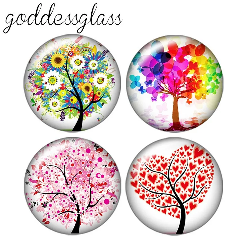Beauty Tree of life 10pcs 12mm/18mm/20mm/25mm Round photo glass cabochon demo flat back Making findings ZB0435 | Украшения и