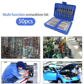 

50pcs 75mm Security Screwdriver Bits Extra Long Reach Bit Set Torx Star Hex Spline Slotted Phillips Hand Tools Set