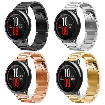 

Luxury Stainless Steel Watch band Strap for Xiaomi Huami Amazfit Pace Smart Watch Replacement Metal Wrist Strap 22mm Bracelet