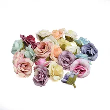 10 peças 4cm nova flor artificial seda rosa flor cabeça festa de casamento decoração para casa diy scrapbooking grinalda flores falsas