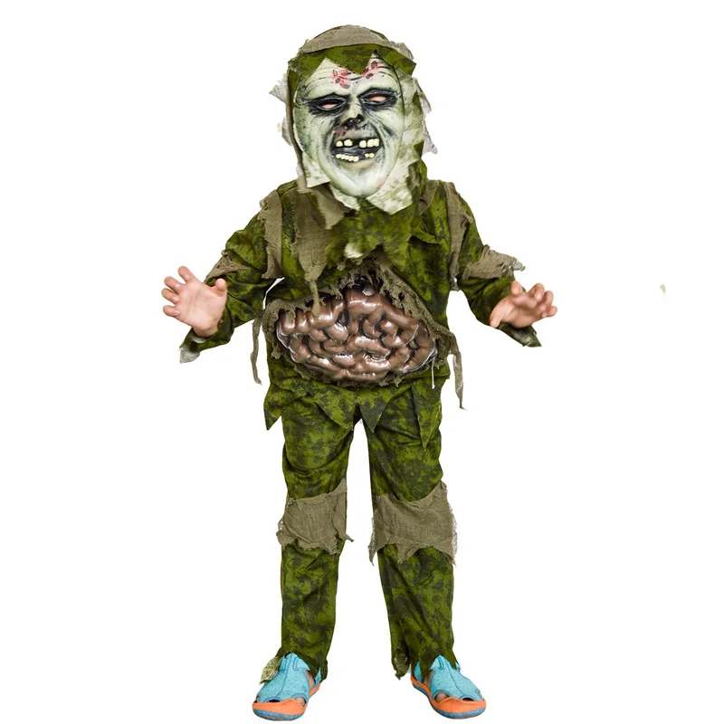 Children Boy Halloween Cosplay Scary Zombie Ghost Large Intestines