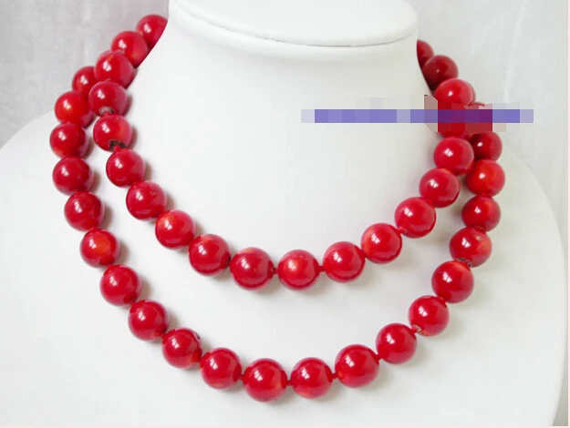 Ожерелье женское круглое из натурального коралла 32 дюйма 12 мм|girl gift|coral necklacenatural