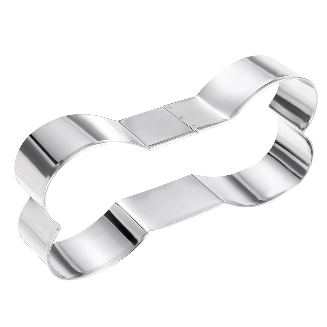 3Pcs Stainless Steel Dog Bone Cookie Cutter 3D Kitchen Bones Biscuit Fondant Pastry Baking Mold