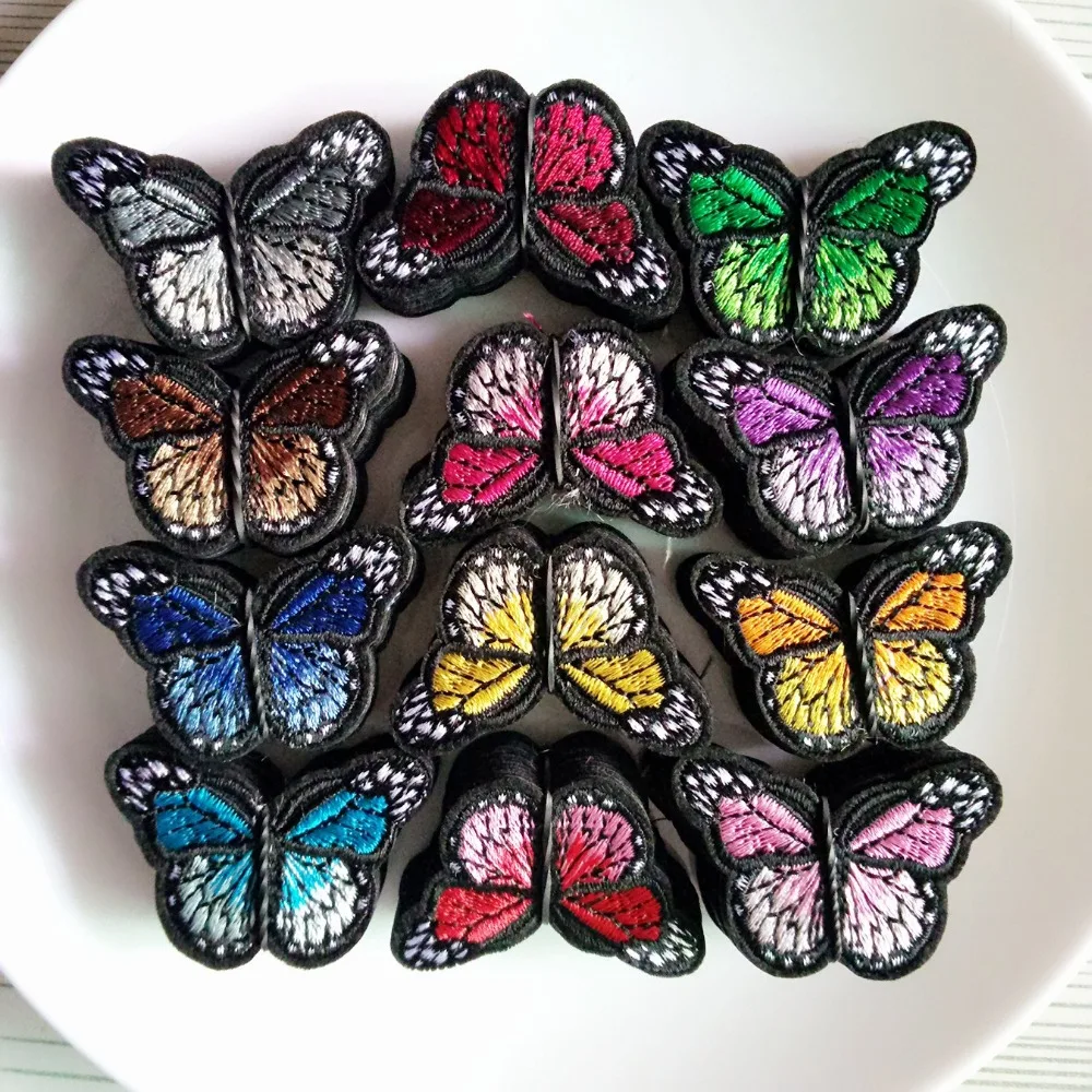 Набор из 120 шт Красочные смешанные нашивки «бабочки» железные или сшитые тканевые наклейки для одежды вышитые аппликации сделай сам для одежды