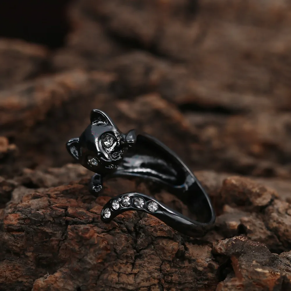 Todorova модное кошачье мужское кольцо симпатичное животное открытый палец кольцо для женщин вечерние подарок простое милое кольцо обручальное кольцо