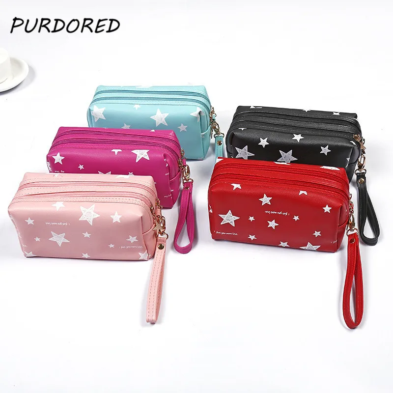 

PURDORED 1 pc 2 Layer Star Cosmetic Bag Travel Makeup Bag And Cases Toiletry Bag Beauty Cosmetic Organizer neceser Dropshipping