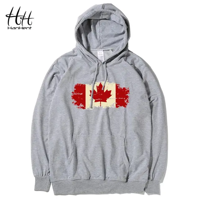 HanHent classic canada leaf hoodies men fashion canadian flag printed casual men sweatshirts o