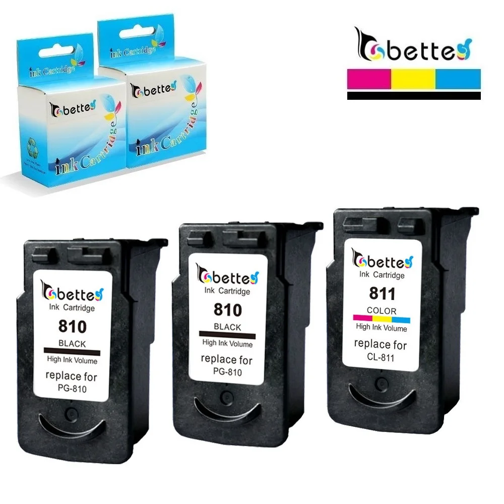 3PK, PG810 CL811 Ink Cartridges for Canon PG 810 CL 811 PIXMA MP268 MP276 MP287 MP486 MP496