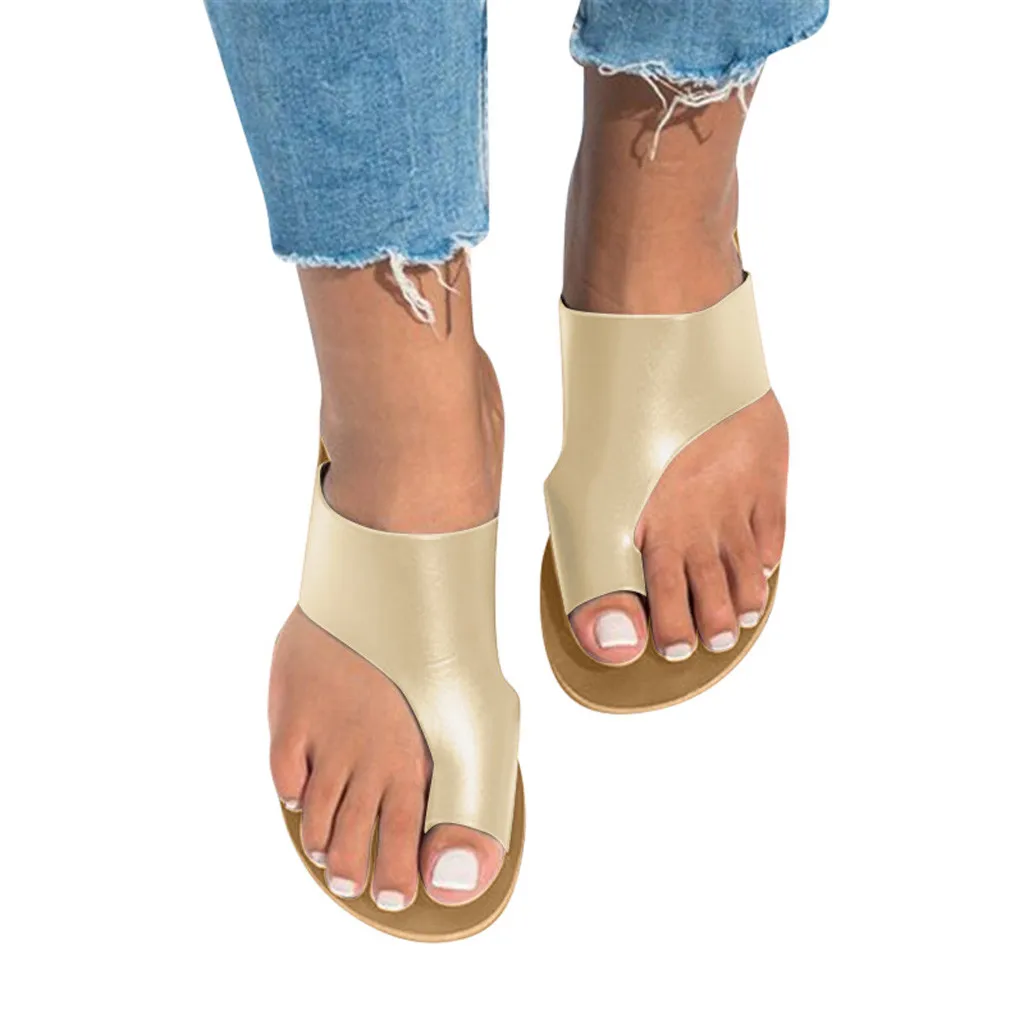 

Women PU Leather Shoes Comfy Platform Flat Sole Ladies Casual Soft Big Toe Foot Correction Sandal Orthopedic Bunion Corrector C3