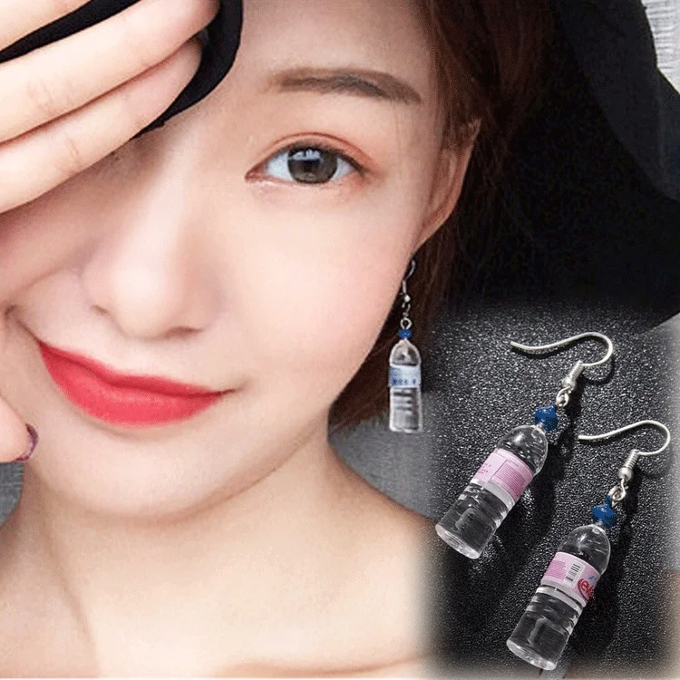 

Personality eardrop creative mineral water bottle Earrings