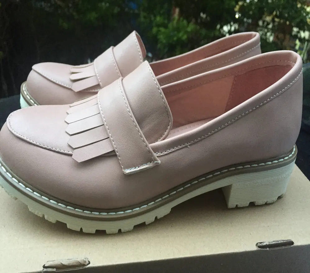 

35-39 Spring Casual Solid Flat Women Shoes Patent Leather Lace-Up Loafers Flat Platforms British Style Ladies Oxfords