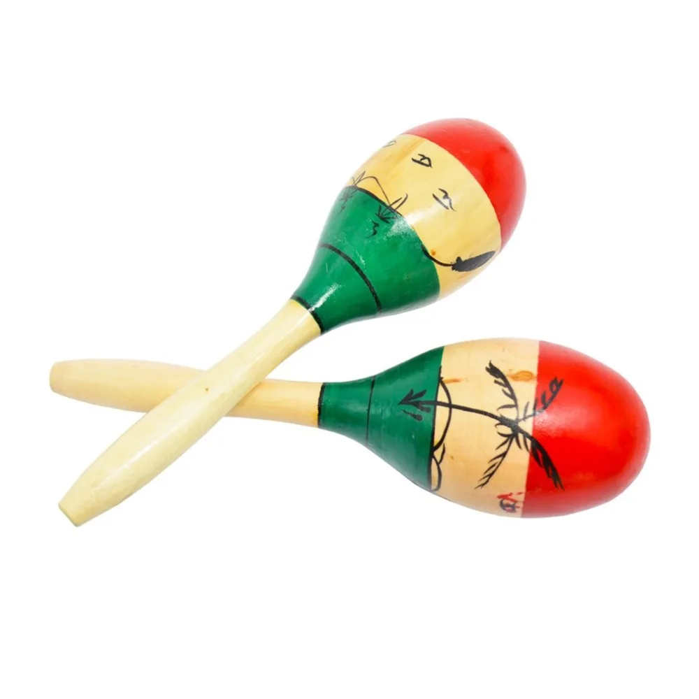 1 пара деревянный шар детские игрушки Ударные музыкальные инструменты Песок Молот Маракасы Детские музыкальные орф-инструменты