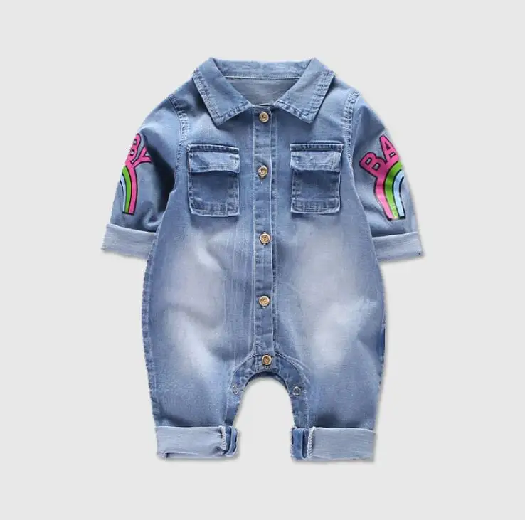

Soft Denim Baby Romper Graffiti Cat Infant Clothes Newborn clothes Jumpsuit Babies Boy Girls Cowboy Jeans Children boys pants