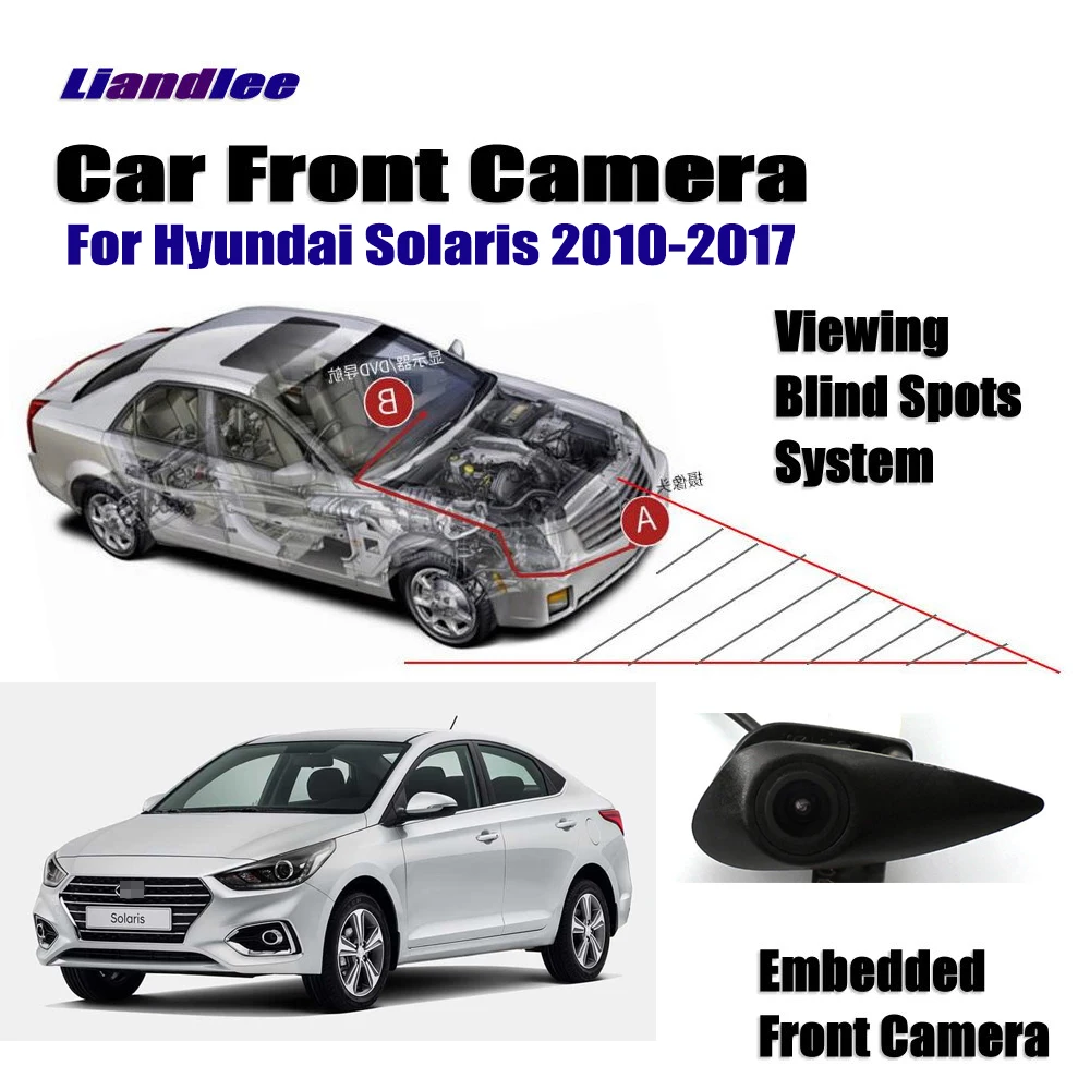 Liandlee Car Front View Logo Embedded font b Camera b font For Hyundai Accent Solaris 2010