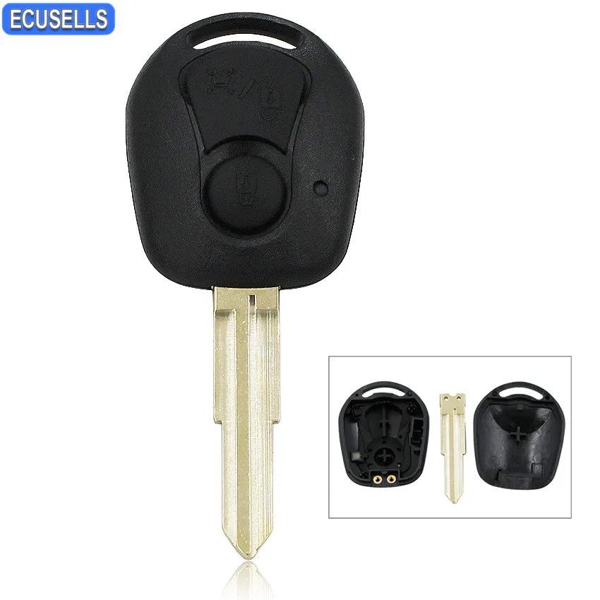 

2 Button Remote Key Shell Case Smart Car Key Housing Cover Fob for Ssangyong Actyon Kyron Rexton Uncut Blade