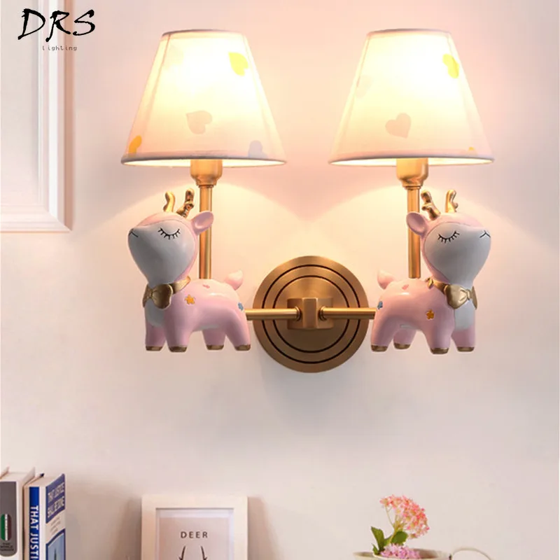 Светодиодный настенный светильник детская прикроватная медная спальня